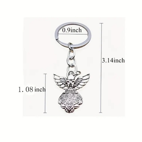 Elegant Silver Guardian Angel Keychain. NEW! - Picture 3 of 5